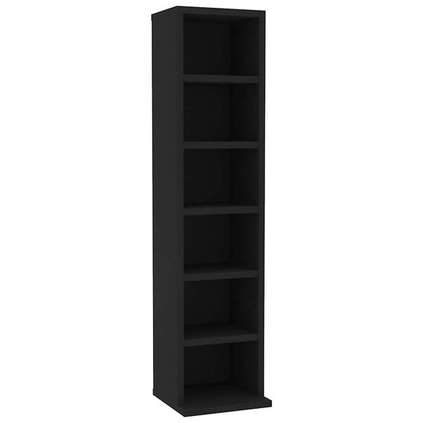 vidaXL Έπιπλο για CD Μαύρο 21 x 20 x 88 εκ. από Επεξεργασμένο Ξύλο