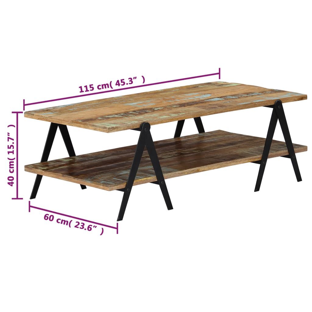 vidaXL Τραπεζάκι Σαλονιού 115x60x40 εκ. από Μασίφ Ανακυκλωμένο Ξύλο