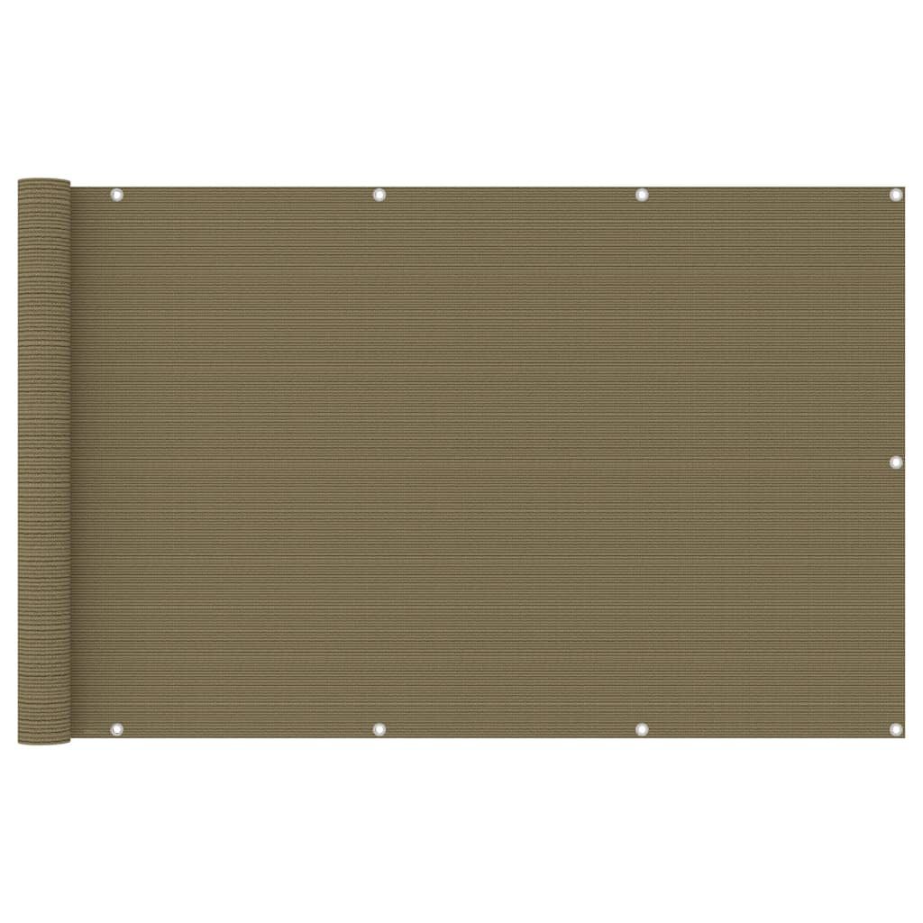 vidaXL Διαχωριστικό Βεράντας Taupe 120 x 400 εκ. από HDPE