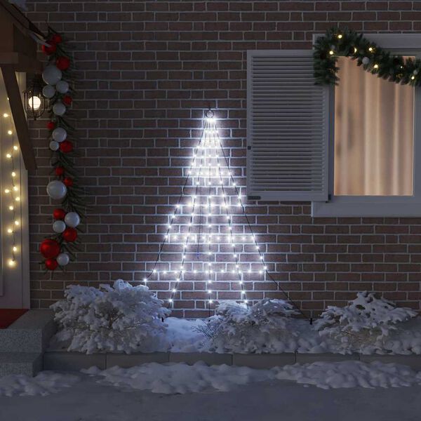 vidaXL LED Χριστουγεννιάτικο Δέντρο Ψυχρό λευκό 182 εκ Μέταλλο