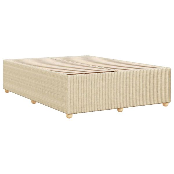 vidaXL Σκελετός Κρεβατιού Χωρίς Στρώμα Κρεμ 140x200 εκ.Υφασμάτινο
