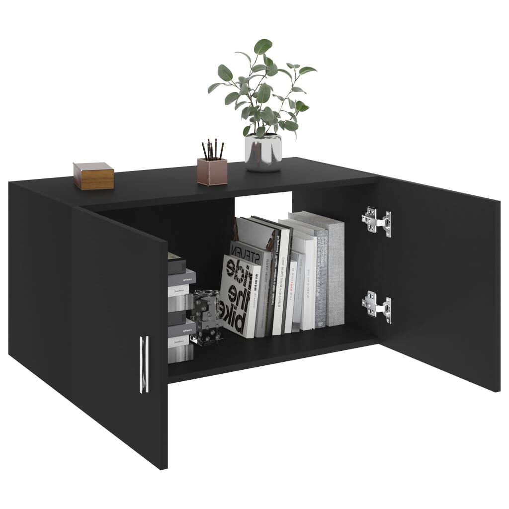 vidaXL Ντουλάπι Επιτοίχιο Μαύρο 80 x 39 x 40 εκ. από Επεξ. Ξύλο