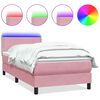 vidaXL &Kappa;&rho;&epsilon;&beta;ά&tau;&iota; Boxspring &mu;&epsilon; &Sigma;&tau;&rho;ώ&mu;&alpha; & LED &rho;&omicron;&zeta; 120x220 cm &Beta;&epsilon;&lambda;&omicron;ύ&delta;&iota;&nu;&omicron;