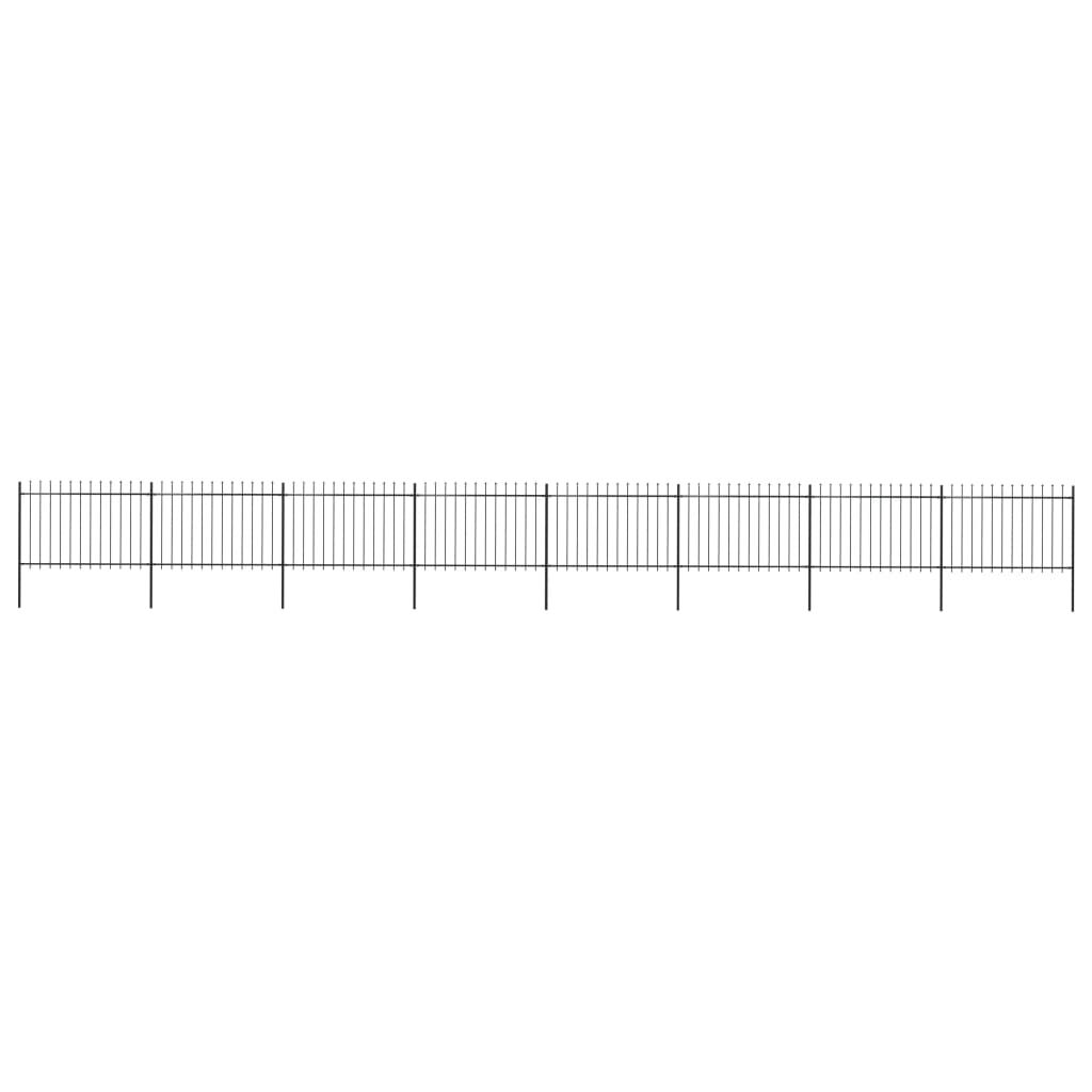 vidaXL Κάγκελα Περίφραξης με Λόγχες Μαύρα 13,6 x 1,2 μ. από Χάλυβα