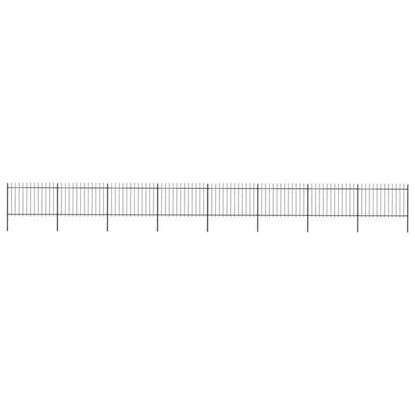 vidaXL Κάγκελα Περίφραξης με Λόγχες Μαύρα 13,6 x 1,2 μ. από Χάλυβα