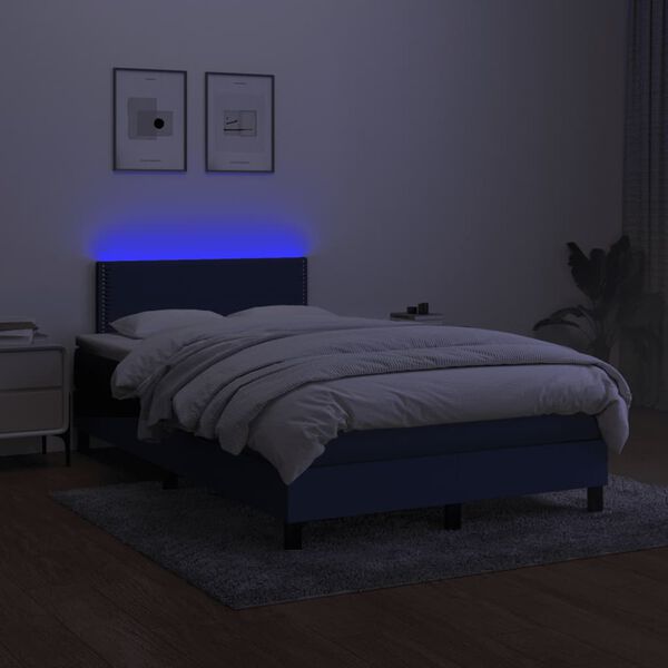 vidaXL &Kappa;&rho;&epsilon;&beta;ά&tau;&iota; Boxspring &mu;&epsilon; &Sigma;&tau;&rho;ώ&mu;&alpha; & LED &Mu;&pi;&lambda;&epsilon; 120x190&epsilon;&kappa;. &Upsilon;&phi;&alpha;&sigma;&mu;ά&tau;&iota;&nu;&omicron;