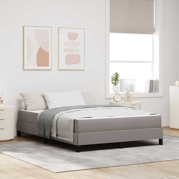 vidaXL Κρεβάτι με ελατήρια με στρώμα Taupe 160 x 200 cm ύφασμα