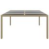 vidaXL Τραπέζι Κήπου Μπεζ 200x150x75 εκ. Ψημένο Γυαλί/Συνθετικό Ρατάν