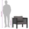 vidaXL Πολυθρόνα Τμηματική Ανθρακί από Συνθετικό Ρατάν με Μαξιλάρι