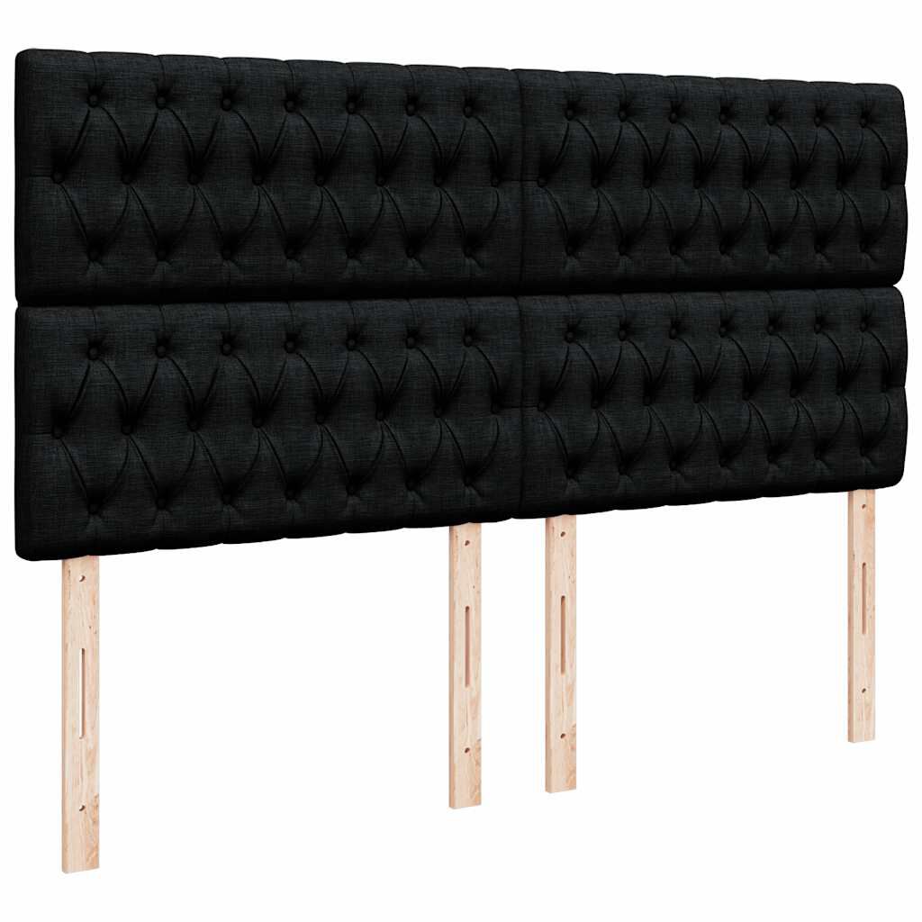 vidaXL Κρεβάτι Boxspring με Στρώμα Μαύρο 180x200 εκ. Υφασμάτινο