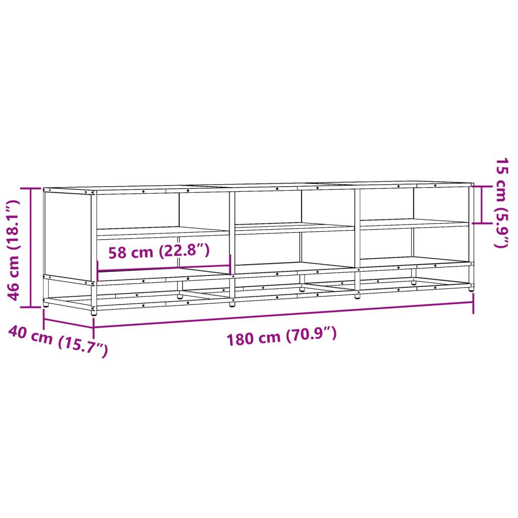 vidaXL Έπιπλο Τηλεόρασης Sonoma Δρυς 180x40x46 εκ. Επεξ. Ξύλο