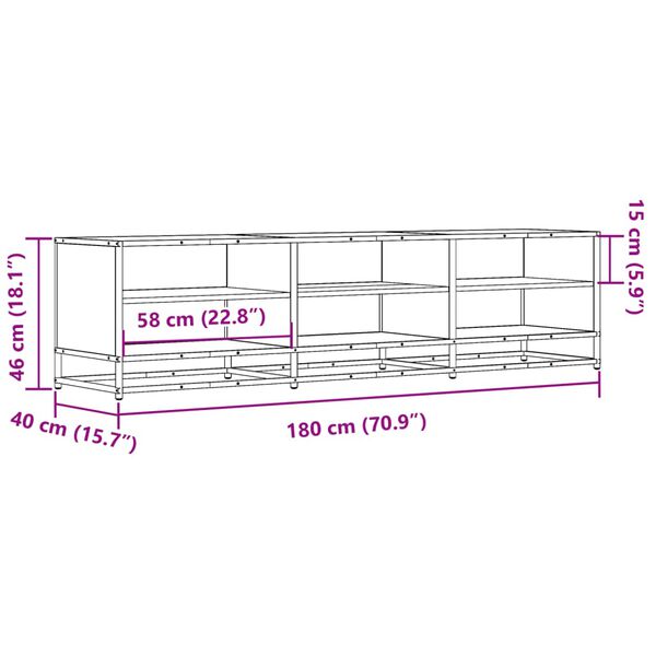 vidaXL Έπιπλο Τηλεόρασης Sonoma Δρυς 180x40x46 εκ. Επεξ. Ξύλο