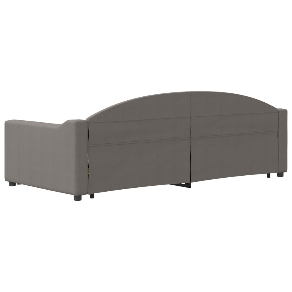 vidaXL Καναπές Κρεβάτι Συρόμενος Taupe 90x200 εκ. Ύφασμα & Συρτάρια