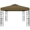 vidaXL Κιόσκι με Διπλή Οροφή Taupe 3 x 4 μ. 180 γρ/μ²