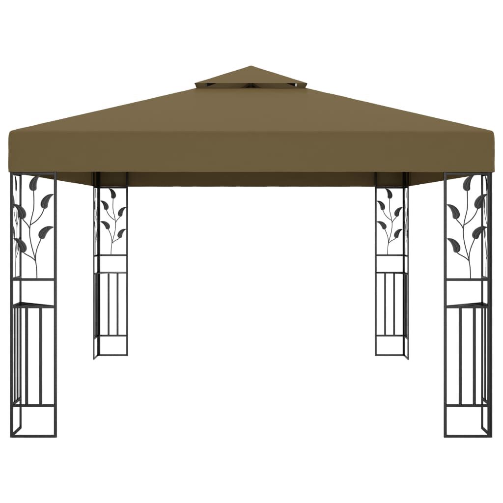vidaXL Κιόσκι με Διπλή Οροφή Taupe 3 x 4 μ. 180 γρ/μ²