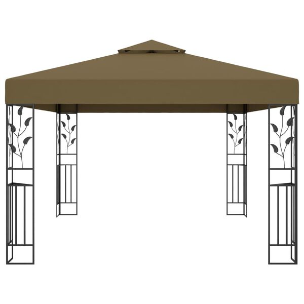 vidaXL Κιόσκι με Διπλή Οροφή Taupe 3 x 4 μ. 180 γρ/μ²