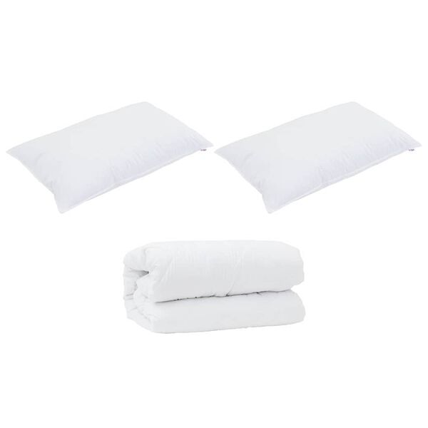 vidaXL Σετ Κουβέρτας με μαξιλάρι 3 pcs Λευκό 260 x 220 εκ. Μικροΐνες
