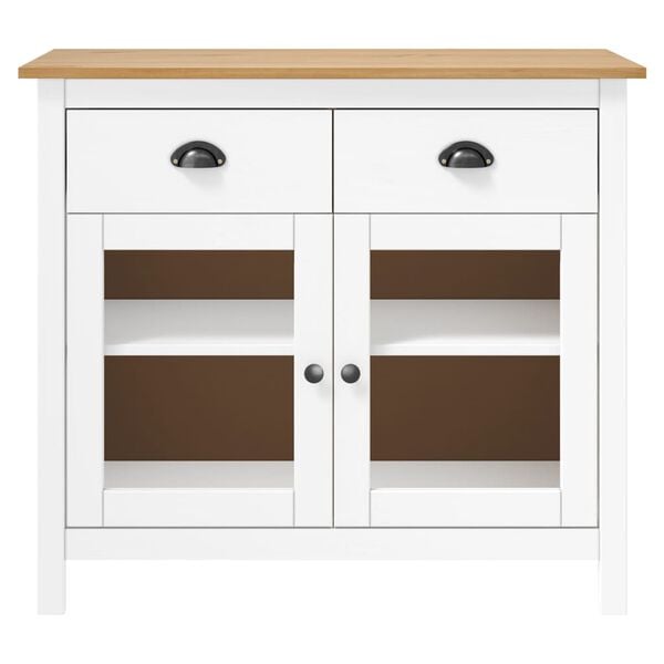 vidaXL Μπουφές Hill Λευκός 90x40x80 εκ. από Μασίφ Ξύλο Πεύκου