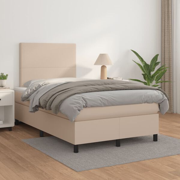 vidaXL &Kappa;&rho;&epsilon;&beta;ά&tau;&iota; Boxspring &mu;&epsilon; &Sigma;&tau;&rho;ώ&mu;&alpha; &Kappa;&alpha;&pi;&omicron;&upsilon;&tau;&sigma;ί&nu;&omicron; 120x190&epsilon;&kappa;.&alpha;&pi;ό &Sigma;&upsilon;&nu;&theta;.&Delta;έ&rho;&mu;&alpha;