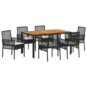 vidaXL &Sigma;έ&tau; &phi;&alpha;&gamma;&eta;&tau;&omicron;ύ &gamma;&iota;&alpha; &kappa;ή&pi;&omicron; 7 pcs &Mu;&alpha;ύ&rho;&omicron; &sigma;&upsilon;&nu;&theta;&epsilon;&tau;&iota;&kappa;ό &rho;&alpha;&tau;ά&nu;