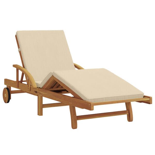 vidaXL Ξαπλώστρα 2 pcs Μπεζ 40 x 40 x 40εκ Μασίφ ξύλο ακακίας