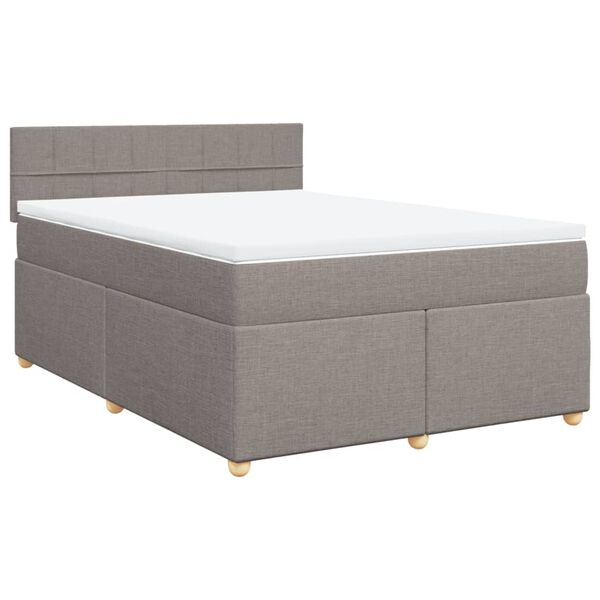 vidaXL &Kappa;&rho;&epsilon;&beta;ά&tau;&iota; Boxspring &mu;&epsilon; &Sigma;&tau;&rho;ώ&mu;&alpha; Taupe 140x190 &epsilon;&kappa;. &Upsilon;&phi;&alpha;&sigma;&mu;ά&tau;&iota;&nu;&omicron;