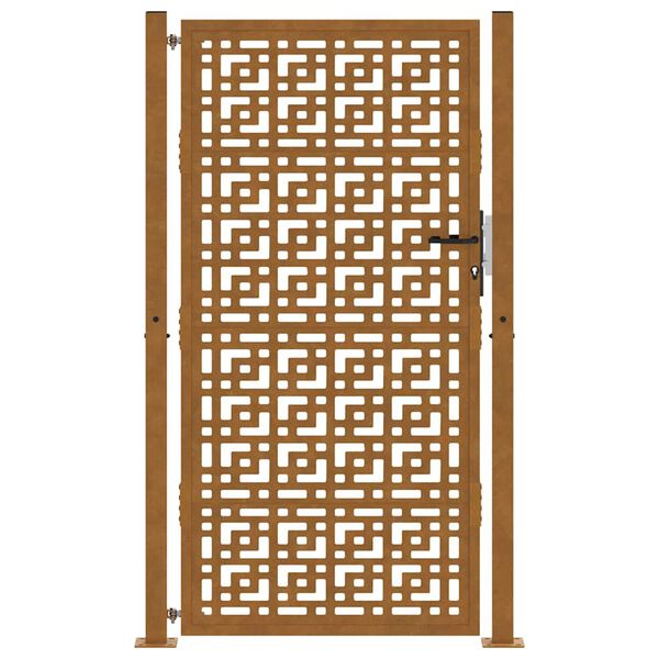 vidaXL Πόρτα Κήπου με Σταυρό 105x180 εκ. από Ατσάλι με Αντοχή στις Καιρικές Συνθήκες