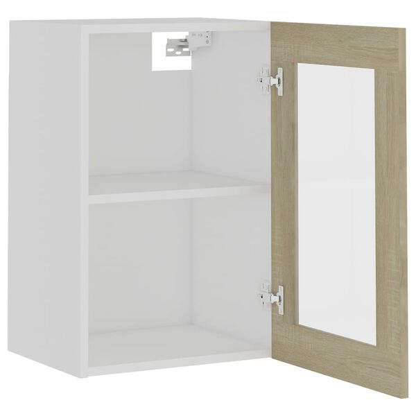 vidaXL Ντουλάπι Κρεμαστό με Τζάμι Lyon Sonoma Δρυς 40x31x60εκ.