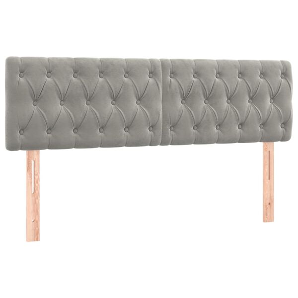 vidaXL Κρεβάτι Boxspring με Στρώμα Ανοιχτό Γκρι 160x200 εκ. Βελούδινο
