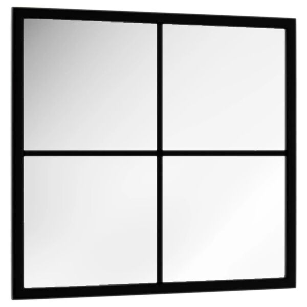 vidaXL Καθρέφτης Τοίχου Μαύρος 40 x 40 εκ. Μεταλλικός