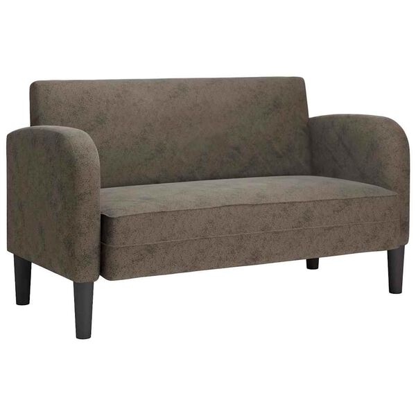 vidaXL Καναπές Loveseat Σκούρο Γκρι 110 εκ. Συνθετικό δέρμα