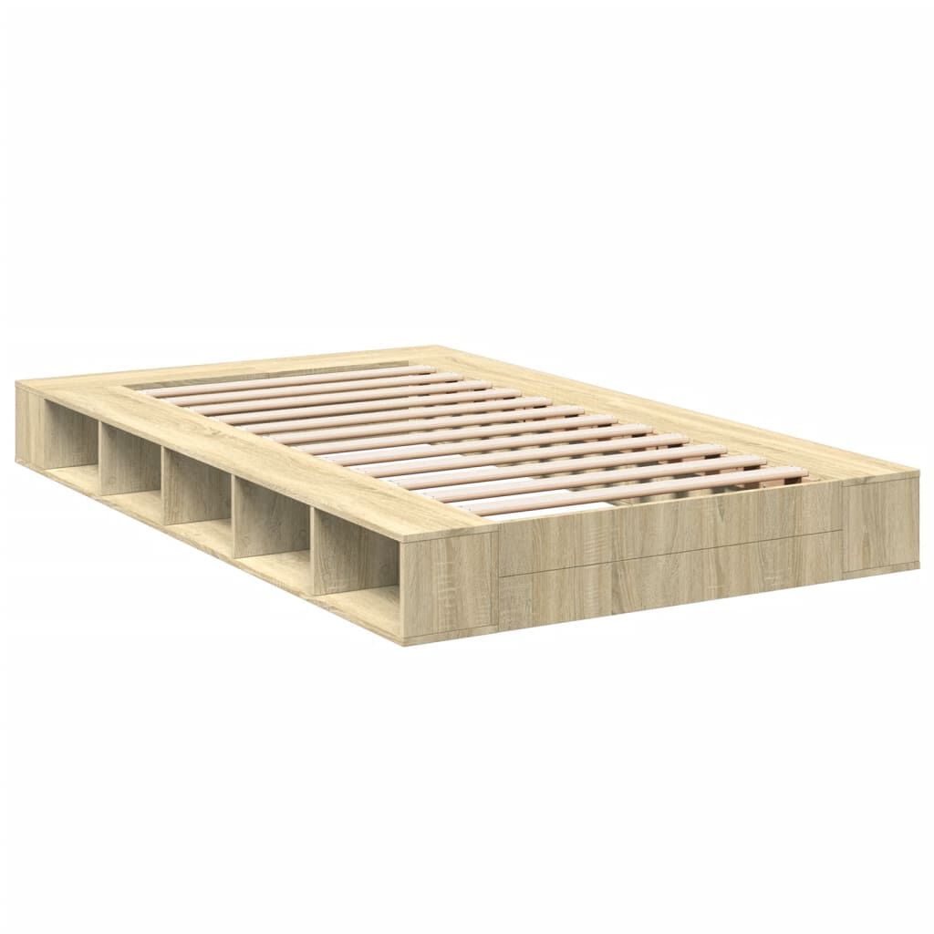 vidaXL Πλαίσιο Κρεβατιού Sonoma Δρυς 120x200 εκ. Επεξεργασμένο Ξύλο