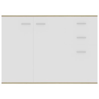 vidaXL Μπουφές Λευκό / Sonoma Δρυς 105 x 30 x 75 εκ. από Μοριοσανίδα