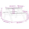 vidaXL Τραπέζι Πικνίκ Καφέ Κεριού 105x134x75 εκ. από Μασίφ Ξύλο Πεύκου