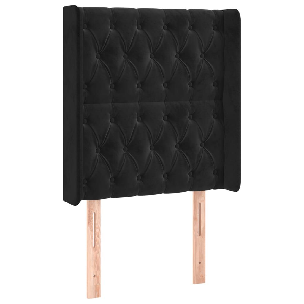 vidaXL Κεφαλάρι με Πτερύγια Μαύρο 83x16x118/128 εκ. Βελούδινο