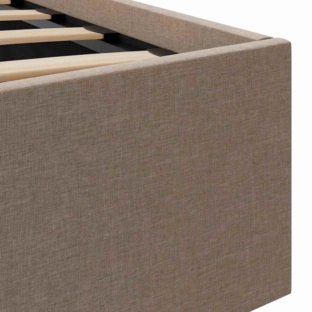 vidaXL Πλαίσιο Κρεβατιού με Αποθ. Χώρο/LED Taupe 160x200 εκ. Ύφασμα