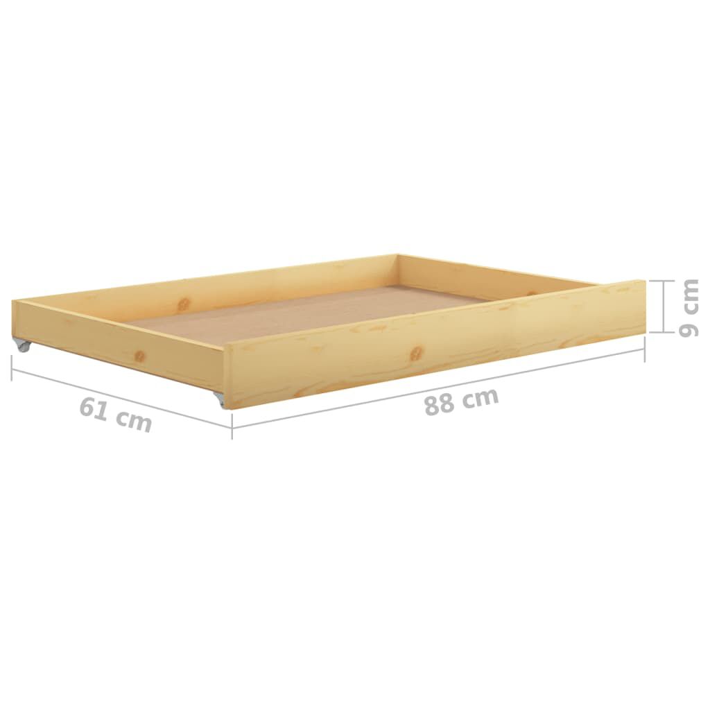 vidaXL Καναπές Κρεβάτι Συρόμενος 2x(90x200) εκ. από Μασίφ Ξύλο Πεύκου