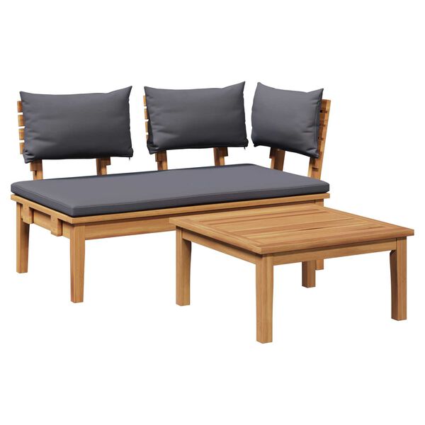 vidaXL Παγκάκι κήπου 2 pcs Καφέ Μασίφ ξύλο teak