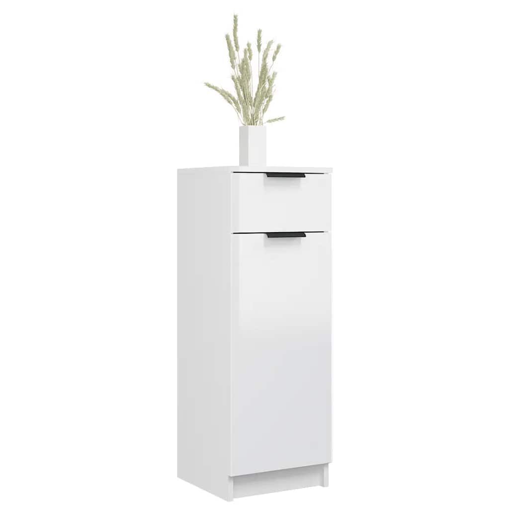 vidaXL Ντουλάπι Μπάνιου Γυαλιστερό Λευκό 32x34x90 εκ. Επεξεργ. Ξύλο