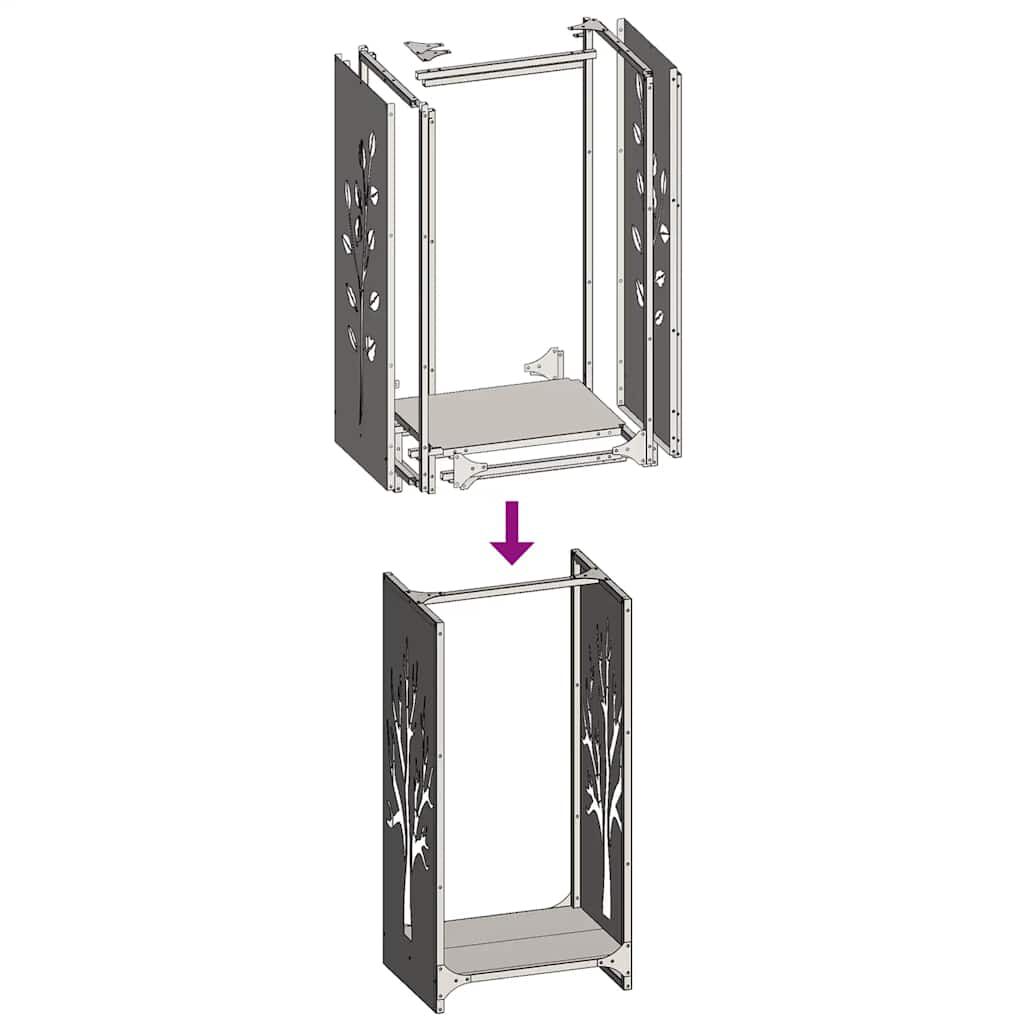 vidaXL Ράφι Καυσόξυλων 40x30x80 εκ. Χάλυβας ψυχρής έλασης