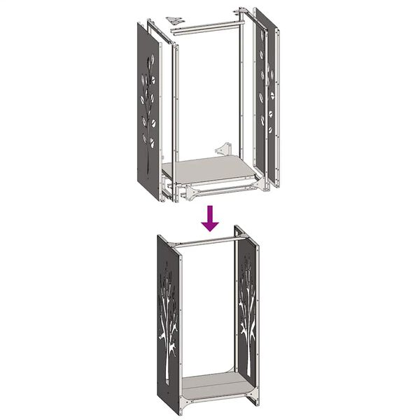 vidaXL Ράφι Καυσόξυλων 40x30x80 εκ. Χάλυβας ψυχρής έλασης