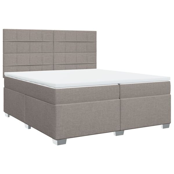 vidaXL &Kappa;&rho;&epsilon;&beta;ά&tau;&iota; Boxspring &mu;&epsilon; &Sigma;&tau;&rho;ώ&mu;&alpha; Taupe 200x200 &epsilon;&kappa;. &Upsilon;&phi;&alpha;&sigma;&mu;ά&tau;&iota;&nu;&omicron;
