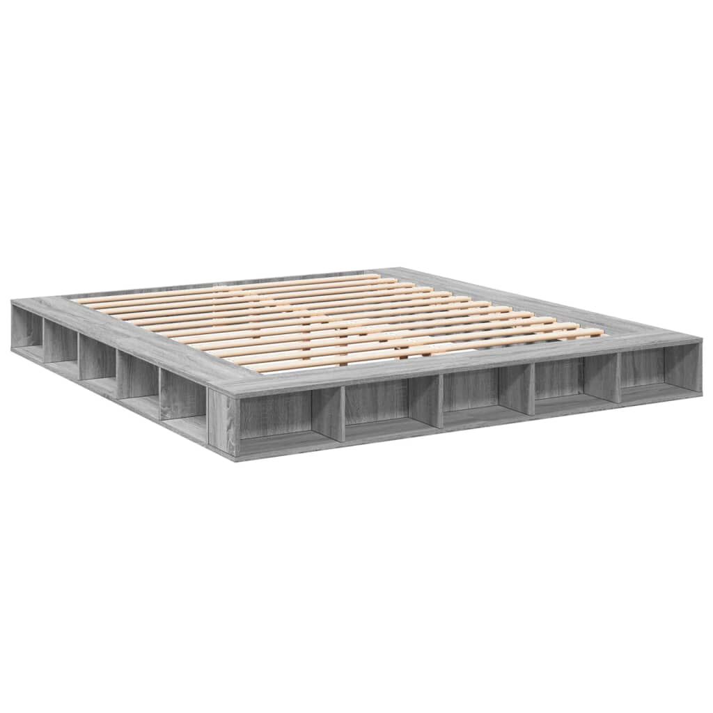 vidaXL Πλαίσιο Κρεβατιού Γκρι Sonoma 200x200 εκ. Επεξεργασμένο Ξύλο