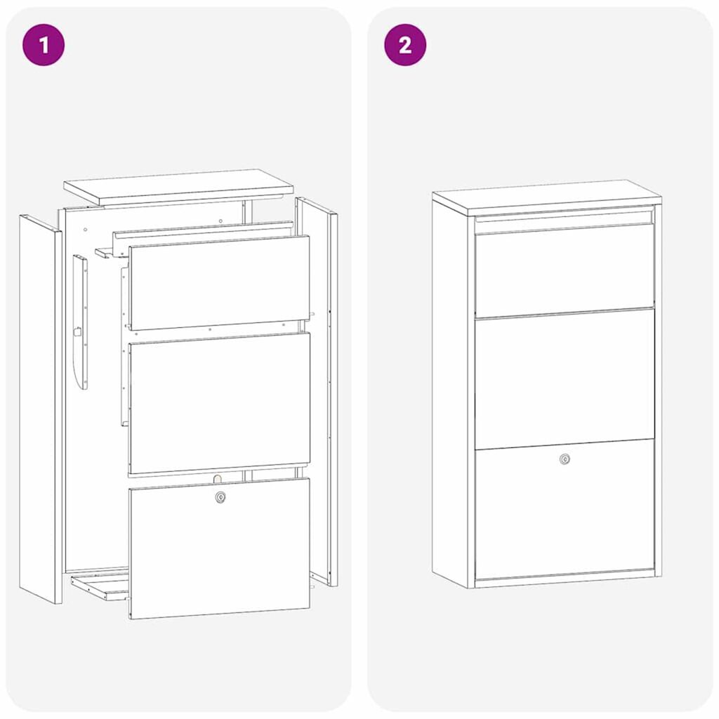vidaXL Κουτί Ρίψης Πακέτων 44x22x82 cm Ανοξείδωτο Ατσάλι