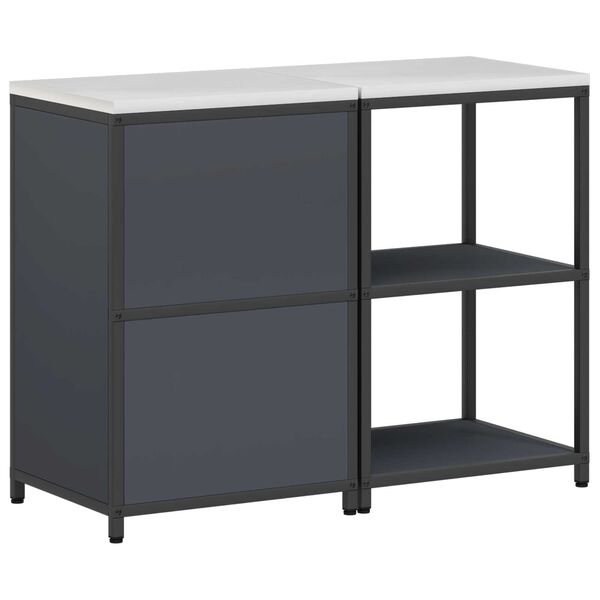 vidaXL Σετ Αποθήκευσης Κουζίνας 2 pcs Ανθρακί 120 x 50 x 92 εκ.