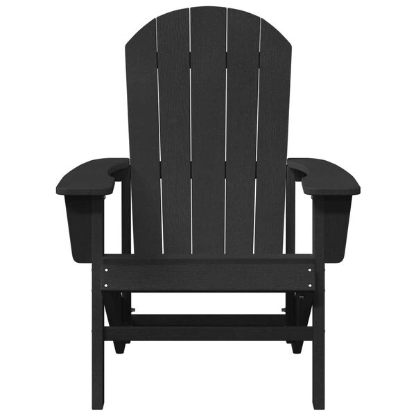 vidaXL Μαύρη Καρέκλα Adirondack 74 x 82 x 91 εκ. από HDPE