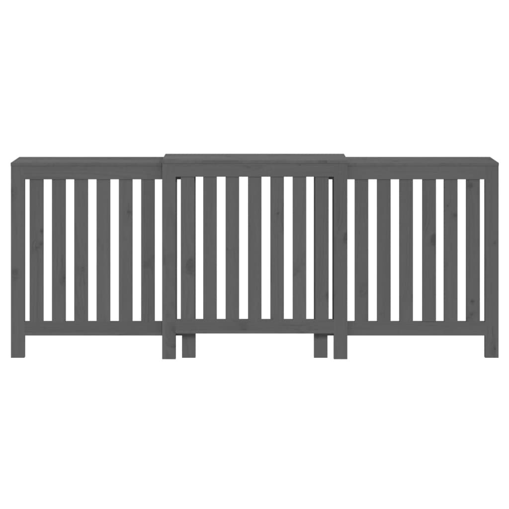 vidaXL Κάλυμμα Καλοριφέρ Γκρι 210x21x85 εκ. από Μασίφ Ξύλο Πεύκου