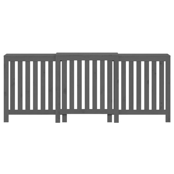 vidaXL Κάλυμμα Καλοριφέρ Γκρι 210x21x85 εκ. από Μασίφ Ξύλο Πεύκου