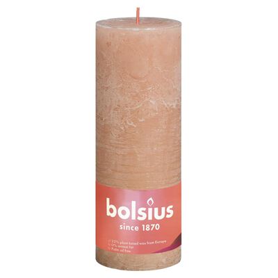 Bolsius Κεριά Κύλινδρος Ρουστίκ Shine 4 τεμ. Θολό Ροζ 190 x 68 χιλ.