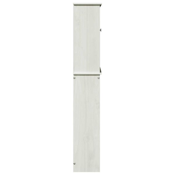 vidaXL Ντουλάπα τουαλέτας Λευκό 60 x 27 x 161 εκ Μασίφ ξύλο πεύκου